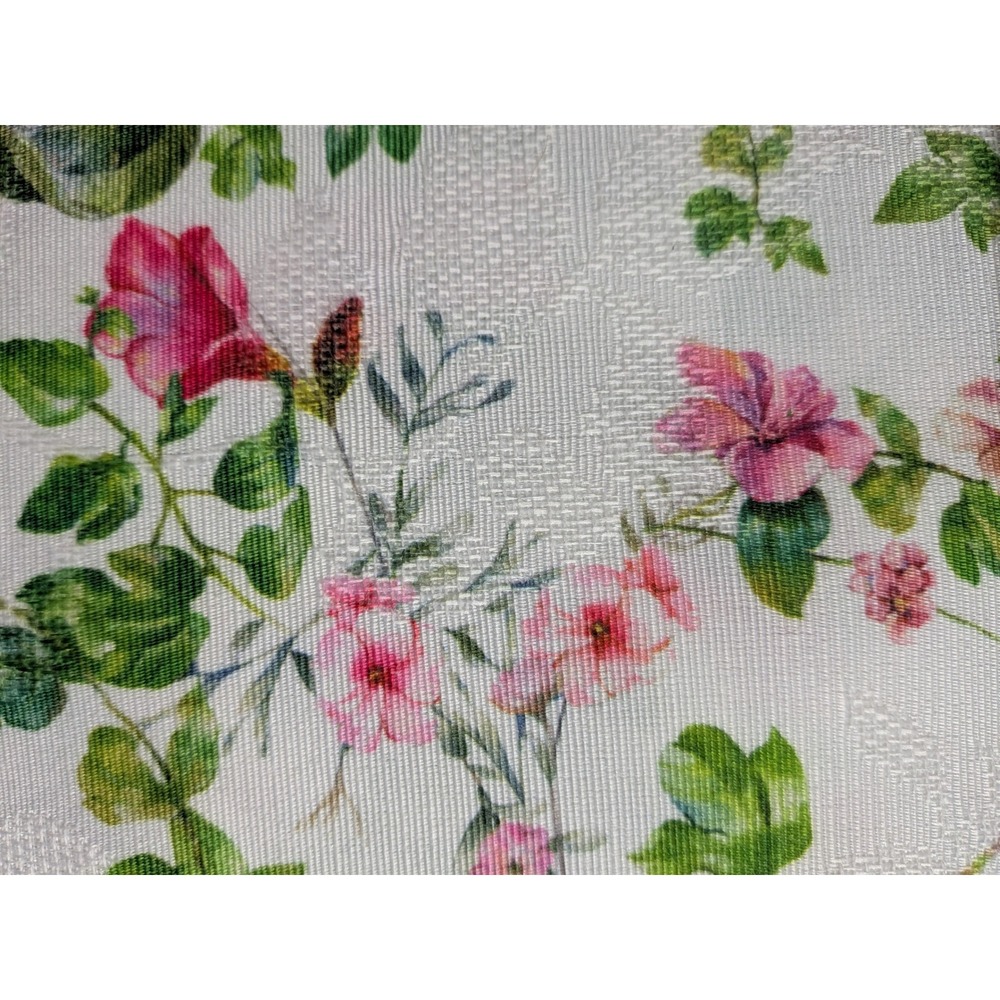 Charles Gallen Hibiscus Place Mats Set of 4 Irish Damask Floral 12x18 - Picture 4 of 6